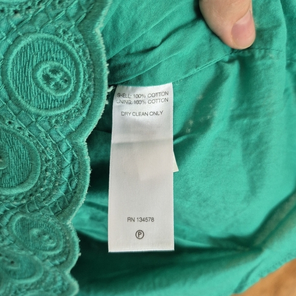 🍁Vineyard Vines Green Eyelet Cotton Dress – Size 8 - Picture 7 of 7